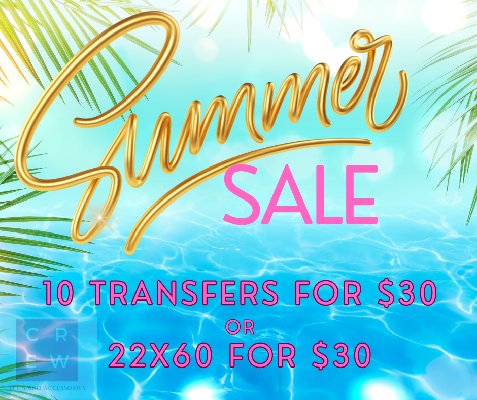 Summer Sale Transfers- up to 11in wide image 0